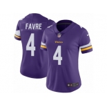 Women's Nike Minnesota Vikings #4 Brett Favre Vapor Untouchable Limited Purple Team Color NFL Jersey