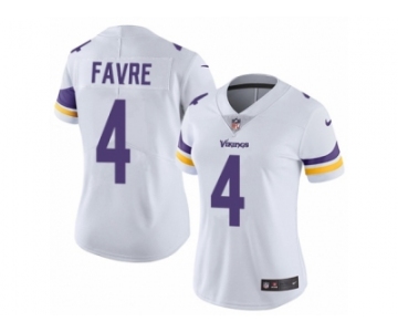 Women's Nike Minnesota Vikings #4 Brett Favre Vapor Untouchable Limited White NFL Jersey