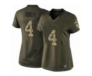 Women's Nike Minnesota Vikings #4 Ryan Quigley Limited Green Salute to Service NFL Jersey