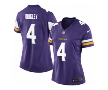 Women's Nike Minnesota Vikings #4 Ryan Quigley Limited Purple Team Color NFL Jersey