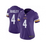 Women's Nike Minnesota Vikings #4 Ryan Quigley Vapor Untouchable Limited Purple Team Color NFL Jersey