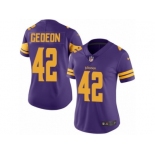 Women's Nike Minnesota Vikings #42 Ben Gedeon Limited Purple Rush NFL Jersey