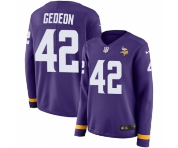 Women's Nike Minnesota Vikings #42 Ben Gedeon Limited Purple Therma Long Sleeve NFL Jersey