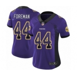 Women's Nike Minnesota Vikings #44 Chuck Foreman Limited Purple Rush Drift Fashion NFL Jersey