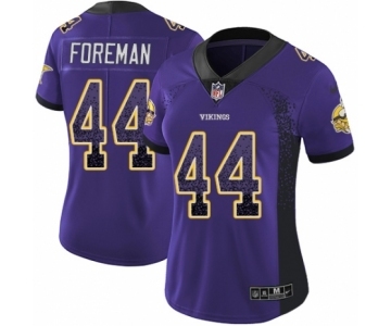 Women's Nike Minnesota Vikings #44 Chuck Foreman Limited Purple Rush Drift Fashion NFL Jersey