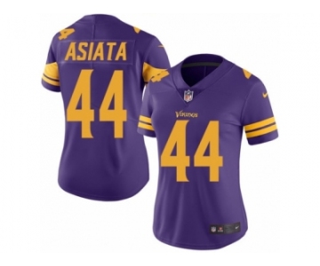 Women's Nike Minnesota Vikings #44 Matt Asiata Limited Purple Rush NFL Jersey