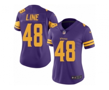 Women's Nike Minnesota Vikings #48 Zach Line Limited Purple Rush NFL Jersey