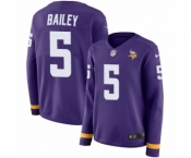 Women's Nike Minnesota Vikings #5 Dan Bailey Limited Purple Therma Long Sleeve NFL Jersey