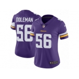 Women's Nike Minnesota Vikings #56 Chris Doleman Vapor Untouchable Limited Purple Team Color NFL Jersey