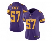 Women's Nike Minnesota Vikings #57 Audie Cole Limited Purple Rush NFL Jersey