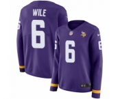 Women's Nike Minnesota Vikings #6 Matt Wile Limited Purple Therma Long Sleeve NFL Jersey