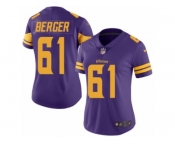 Women's Nike Minnesota Vikings #61 Joe Berger Limited Purple Rush NFL Jersey