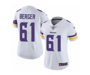 Women's Nike Minnesota Vikings #61 Joe Berger Vapor Untouchable Limited White NFL Jersey