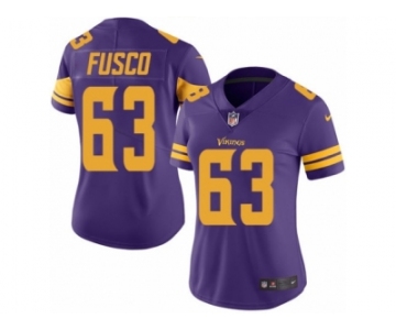 Women's Nike Minnesota Vikings #63 Brandon Fusco Limited Purple Rush NFL Jersey