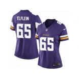 Women's Nike Minnesota Vikings #65 Pat Elflein Limited Purple Team Color NFL Jersey