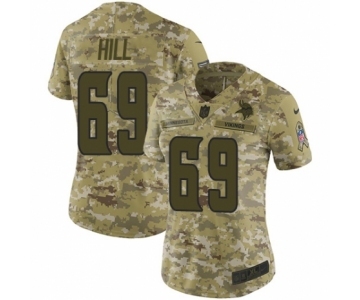 Women's Nike Minnesota Vikings #69 Rashod Hill Limited Camo 2018 Salute to Service NFL Jersey