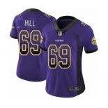 Women's Nike Minnesota Vikings #69 Rashod Hill Limited Purple Rush Drift Fashion NFL Jersey