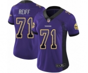 Women's Nike Minnesota Vikings #71 Riley Reiff Limited Purple Rush Drift Fashion NFL Jersey