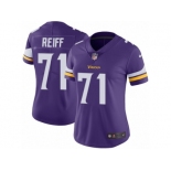 Women's Nike Minnesota Vikings #71 Riley Reiff Vapor Untouchable Limited Purple Team Color NFL Jersey