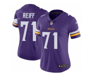 Women's Nike Minnesota Vikings #71 Riley Reiff Vapor Untouchable Limited Purple Team Color NFL Jersey