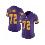 Women's Nike Minnesota Vikings #72 Jake Long Limited Purple Rush NFL Jersey