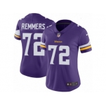 Women's Nike Minnesota Vikings #72 Mike Remmers Vapor Untouchable Limited Purple Team Color NFL Jersey