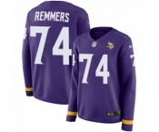 Women's Nike Minnesota Vikings #74 Mike Remmers Limited Purple Therma Long Sleeve NFL Jersey