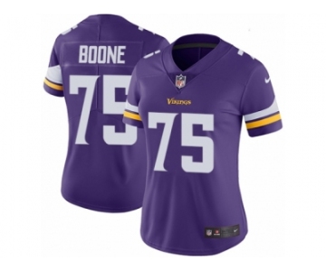 Women's Nike Minnesota Vikings #75 Alex Boone Vapor Untouchable Limited Purple Team Color NFL Jersey