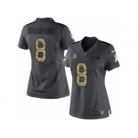 Women's Nike Minnesota Vikings #8 Sam Bradford Limited Black 2016 Salute to Service NFL Jersey