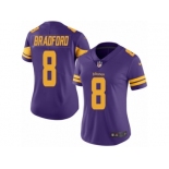 Women's Nike Minnesota Vikings #8 Sam Bradford Limited Purple Rush NFL Jersey