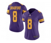 Women's Nike Minnesota Vikings #8 Sam Bradford Limited Purple Rush NFL Jersey