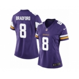 Women's Nike Minnesota Vikings #8 Sam Bradford Limited Purple Team Color NFL Jersey