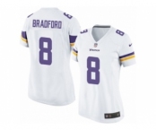 Women's Nike Minnesota Vikings #8 Sam Bradford Limited White NFL Jersey