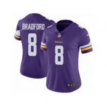 Women's Nike Minnesota Vikings #8 Sam Bradford Vapor Untouchable Limited Purple Team Color NFL Jersey