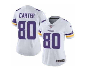 Women's Nike Minnesota Vikings #80 Cris Carter Vapor Untouchable Limited White NFL Jersey