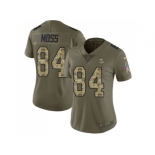 Womens Nike Minnesota Vikings #84 Randy Moss Olive Camo Stitched NFL Limited 2017 Salute to Service Jersey