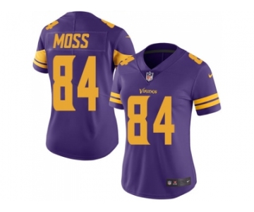 Womens Nike Minnesota Vikings #84 Randy Moss Purple Stitched NFL Limited Rush Jersey