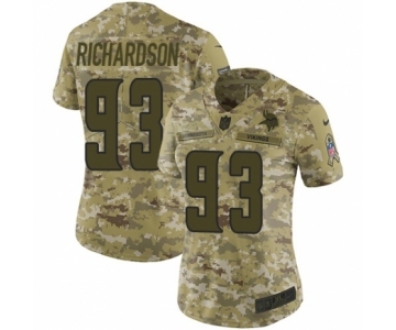 Women's Nike Minnesota Vikings #93 Sheldon Richardson Limited Camo 2018 Salute to Service NFL Jersey