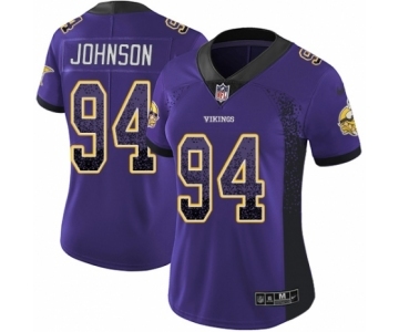 Women's Nike Minnesota Vikings #94 Jaleel Johnson Limited Purple Rush Drift Fashion NFL Jersey