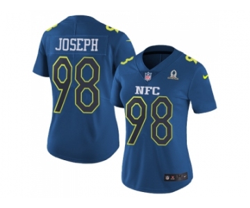 Women's Nike Minnesota Vikings #98 Linval Joseph Navy Stitched NFL Limited NFC 2017 Pro Bowl Jersey