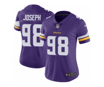 Women's Nike Minnesota Vikings #98 Linval Joseph Vapor Untouchable Limited Purple Team Color NFL Jersey