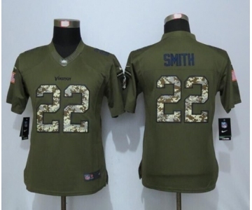 nike women nfl jerseys Minnesota Vikings #22 Harrison Smith army green[nike Limited Salute To Service]