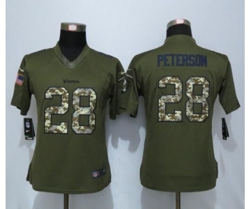 nike women nfl jerseys Minnesota Vikings #28 Adrian Peterson army green[nike Limited Salute To Service]