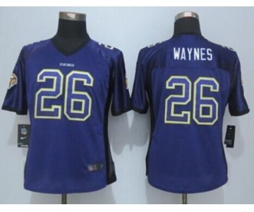 nike women nfl jerseys minnesota vikings #26 waynes purple[Elite drift fashion][waynes]