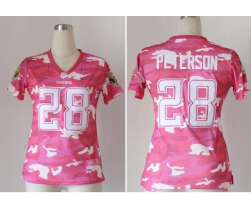 nike women nfl jerseys minnesota vikings #28 adrian peterson pink[fashion camo]