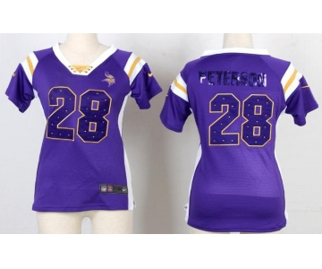 nike women nfl jerseys minnesota vikings #28 adrian peterson purple[fashion Rhinestone sequins]