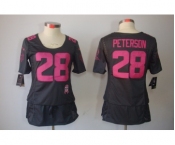 nike women nfl jerseys minnesota vikings #28 peterson dk.grey[breast cancer awareness]