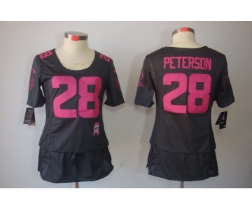 nike women nfl jerseys minnesota vikings #28 peterson dk.grey[breast cancer awareness]