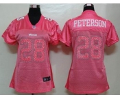 nike women nfl jerseys minnesota vikings #28 peterson pink[2012 new]