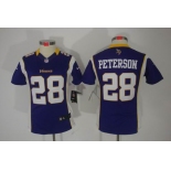 nike women nfl jerseys minnesota vikings #28 peterson purple[nike limited]